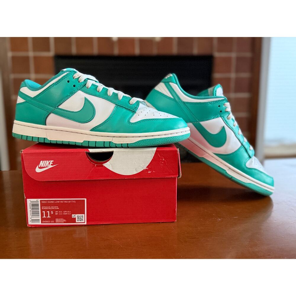 Nike Dunk Low "Clear Jade" Men US Size 11.5 DV0833-101 Excellent PreOwned Cond